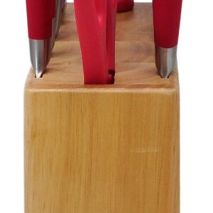 Cuisinart C77SS-11PRDGR 11-Piece Arista Collection Cutlery Stainless Steel Knife Block Set, Red