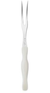 cutco model 1727 carving fork with white (pearl) handle in factory-sealed plastic bag.