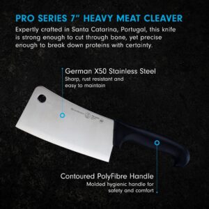 Messermeister Four Seasons Handcrafted Heavy Meat Cleaver, 7-Inch, Stainless Steel