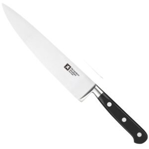 richardson sheffield fn195 origin professional chef knife 8", stainless steel, nsf approved, silver, black