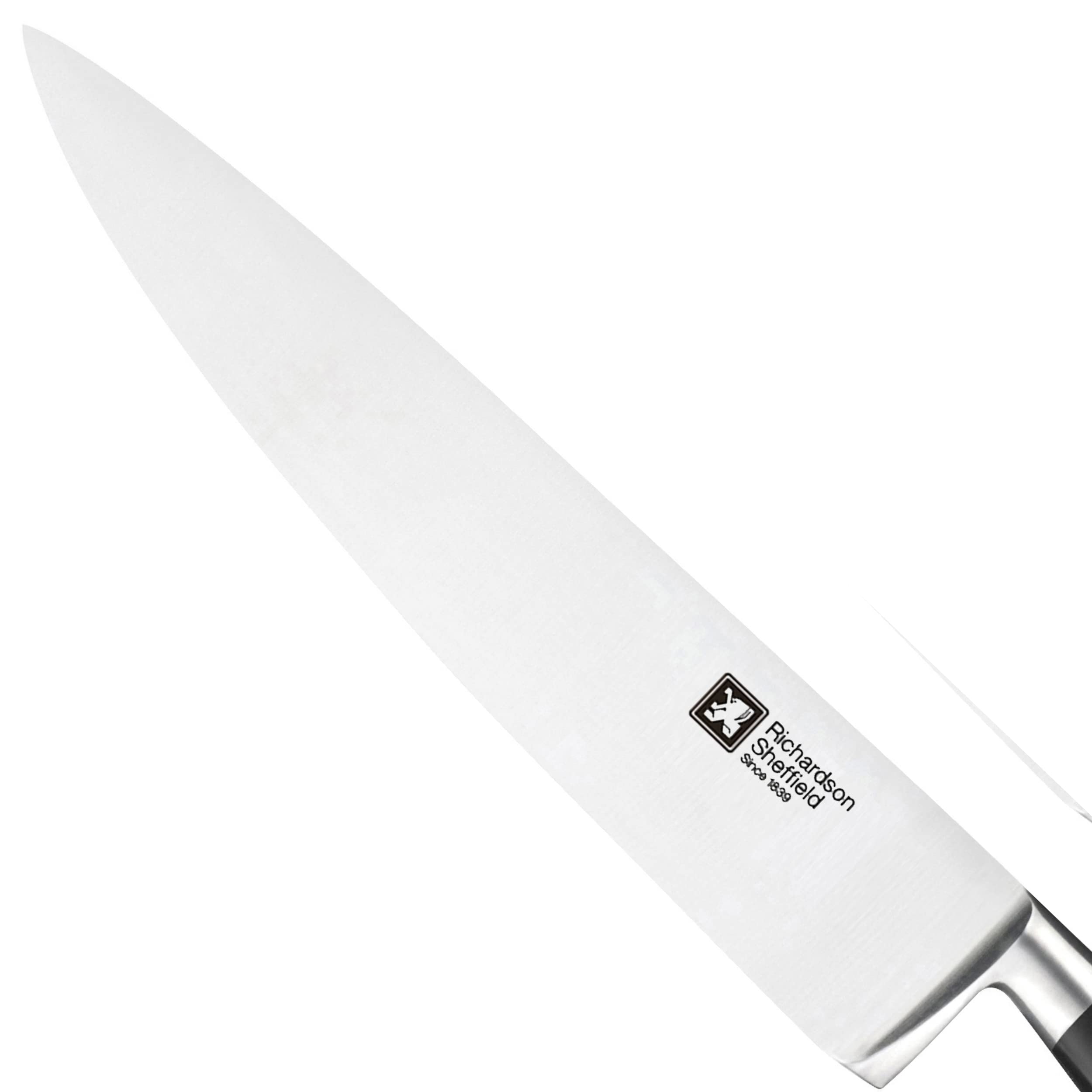 Richardson Sheffield FN195 Origin Professional Chef Knife 8", Stainless Steel, NSF Approved, Silver, Black