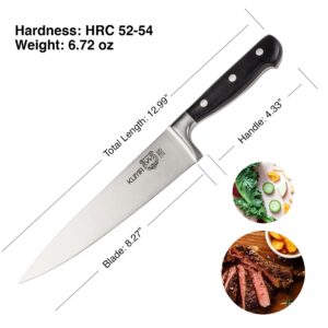 KUMA Essentials Kitchen Knife Set - Classic 3 Piece Collection - 8" Chef's Knife, 3.5" Paring Knife, and 8" Honing Rod - Knives Set Without Block or Roll Bag - Conquer Your Kitchen