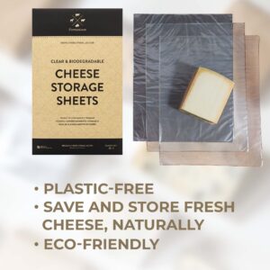 Formaticum Cheese Storage Sheets - Cheese Saver from France- Professional Earth Friendly Transparent Cheese Wrap - Cheese Sheet Savers of wood-based cellulose fibers - Clear 15 Sheets with 9" x 12"