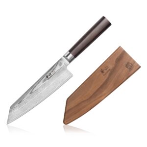 cangshan haku series 501059 x-7 damascus steel forged 7-inch kiritsuke knife with sheath