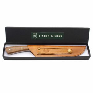 Linden & Sons LINDEN & SONS Chef Knife - 8inch Kitchen Knife - Professional Chef's Knife with Sheath - Handmade in Brazil - Razor Sharp Wooden