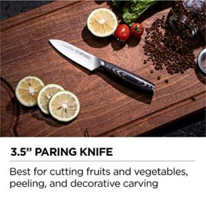 Othello CL-FK6 Classic Knife Set with Wooden Block Kitchen Knives, Silver