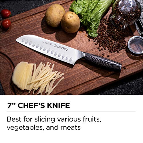 Othello CL-FK6 Classic Knife Set with Wooden Block Kitchen Knives, Silver