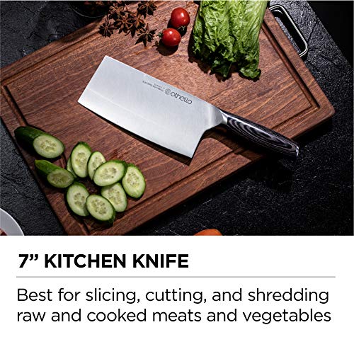 Othello CL-FK6 Classic Knife Set with Wooden Block Kitchen Knives, Silver