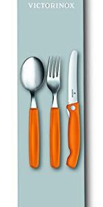 Victorinox Swiss Classic Paring Knife, Fork and Spoon Set Orange 3 piece