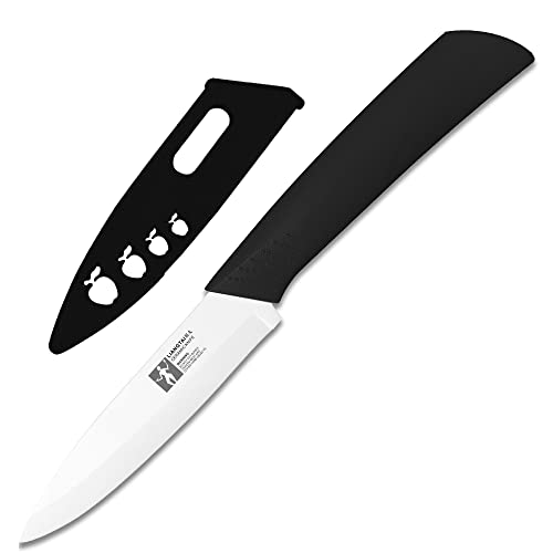 LIANGTAI Ceramic Knife 4 Inch Fruit Knife (Black Handle)