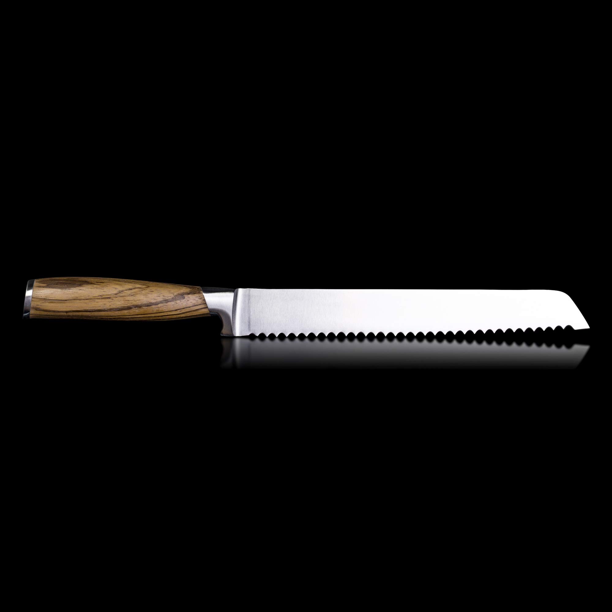 Schmidt Brothers - Zebra Wood, 8.5" Bread Knife, High-Carbon German Stainless Steel Mulitpurpose Kitchen Cutlery