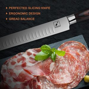 imarku Brisket Knife Carving Knife Slicing Knife Meat Knife 12 Inch, German Ultra Sharp Carving Knife for Meat Brisket Slicing Knife, Long BBQ Knife Gift Box