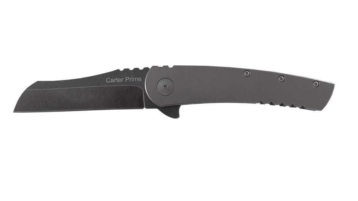 Ontario Knife OKC Carter Prime Titanium Flipper Knife, 8", Gray/Silver