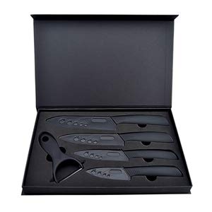 Ceramic Knife Set, 5 Pieces Professional Chef Knives with Sheaths, including Ceramic Knives of 6"/5"/4"/3" 4 Different Sizes and 1 Vegetable Peeler