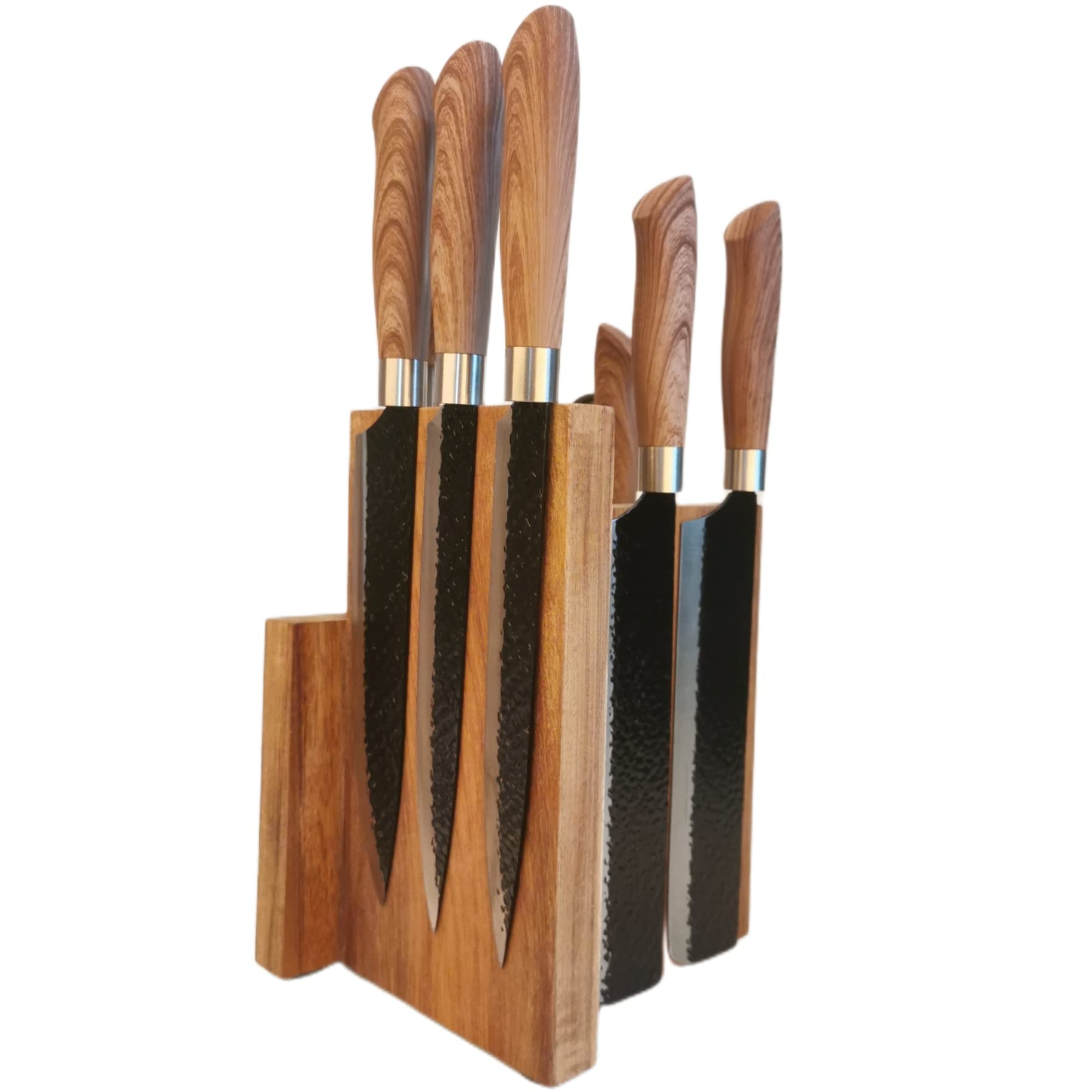 Azauvc Knife Block With Strong Magnets,Magnetic Knife Holder without Knives,Display Stand and Storage Rack