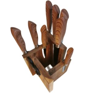 Azauvc Knife Block With Strong Magnets,Magnetic Knife Holder without Knives,Display Stand and Storage Rack