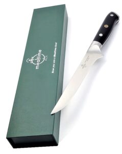 mealtime ace luxury boning knife 6.5 inch – best boning knife for meat cutting - fillet knife for meat - meat trimming knife - deboning knife - german steel butcher knife – meat knife - great gift