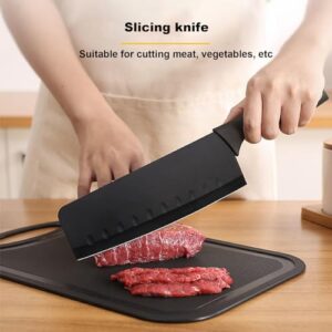 Knife Sets, 7 Pieces Black Kitchen Knife Set with Stainless Steel Kitchen Knife, Melon Planer, Holder, Chopping Board/Professional Kitchen Chef Knives Set for Hotel, Family