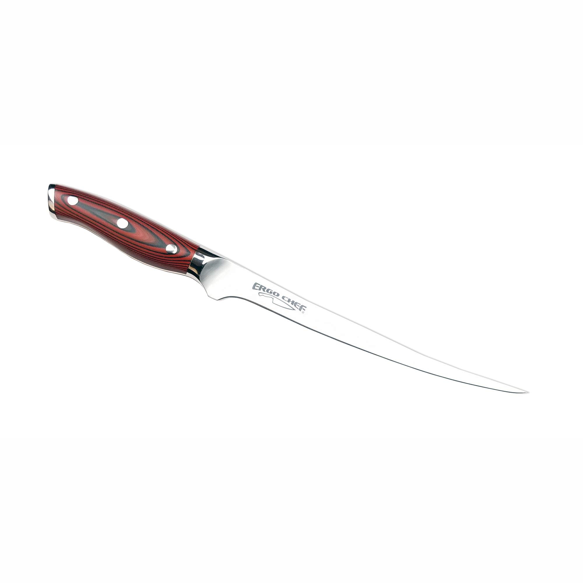 Ergo Chef Crimson Series 7.5" Flexible Fillet Knife – Forged High Carbon X50CrMoV15 German Stainless Steel - G10 Handle