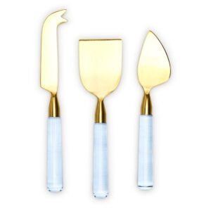 two's company blue skies set of 3 cheese knives in gift box