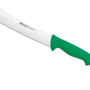 Arcos Butcher Knife 10 Inch Nitrum Stainless Steel. Professional Cooking Knife For Cutting Meat, Fish and Vegetables. Ergonomic Polyoxymethylene Handle. Series 2900. Color Green.