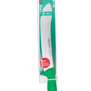 Arcos Butcher Knife 10 Inch Nitrum Stainless Steel. Professional Cooking Knife For Cutting Meat, Fish and Vegetables. Ergonomic Polyoxymethylene Handle. Series 2900. Color Green.