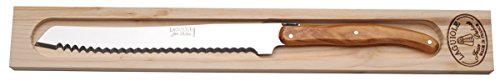 Jean Dubost Bread Knife, Olive Wood