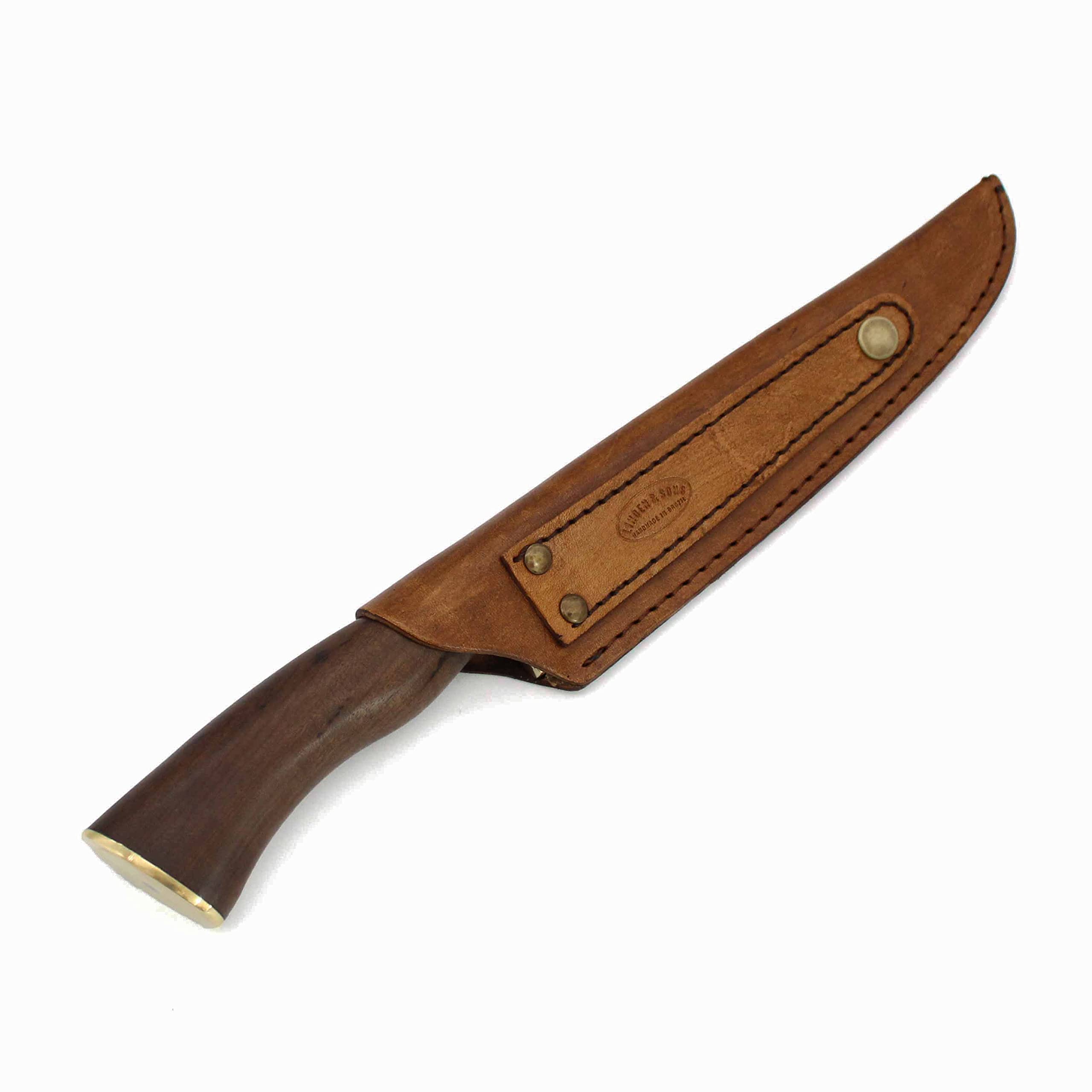 Linden & Sons Meat Knife - 8 inches Butcher Knife - Gaucho Style Barbecue Knife - Handmade in Brazil - Perfect for Meat Cutting, Slicing and Carving