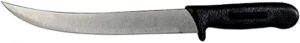 12” cimiter knife - cozzini cutlery imports - curved blade black handle butcher & meat knife (black)