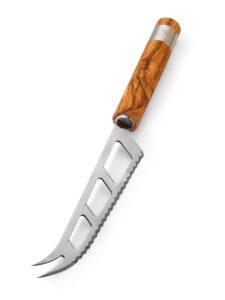 berard acero olive wood serrated cheese knife with stainless steel blade
