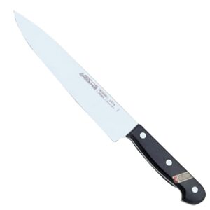 arcos chef knife 8 inch stainless steel. cooking knife to cut and peel small food. ergonomic polyoxymethylene handle and 200mm blade. series universal. color black