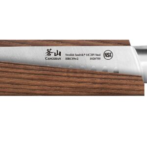 Cangshan TS Series 1020762 Swedish 14C28N Steel Forged 9-Inch Carving Knife and Wood Sheath Set