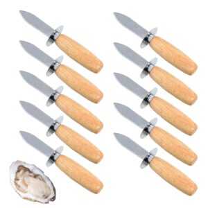 mgtech 10 pcs oyster shucking knives, bulk oyster shucker clam opener