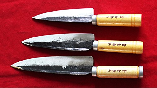 Buheung Rail Forged Cast Iron Kitchen Chef Knife Santoku Handmade 3pcs Gift Set