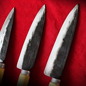 Buheung Rail Forged Cast Iron Kitchen Chef Knife Santoku Handmade 3pcs Gift Set