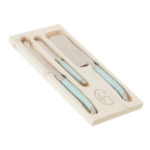 jean dubost 3pc cheese set turquoise