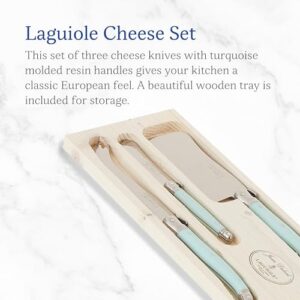 Jean Dubost 3pc Cheese Set Turquoise