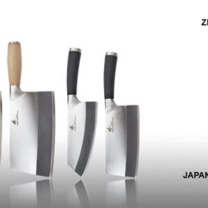 ZHEN Japanese VG-10 3 Layers forged High Carbon Stainless Steel Heavy-Duty Cleaver Chopping Chef Butcher Knife 8-inch, TPR Handle -