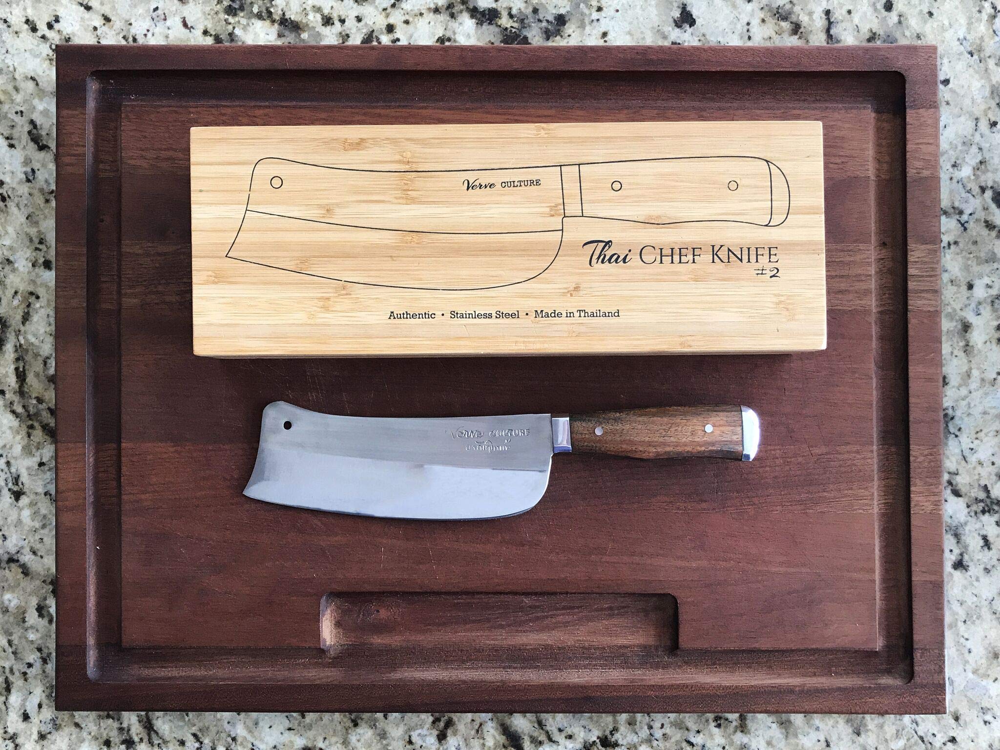 Verve Culture Artisan Stainless Steel Thai Chef's Knife #2 - Authentic Hand Crafted in Thailand