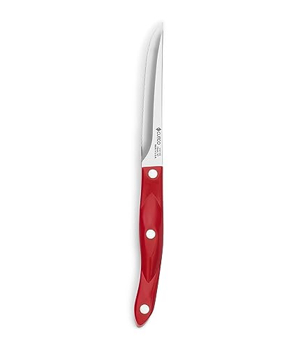 CUTCO Model 1721 Trimmer with RED handle.4.9 High Carbon Stainless blade.5.1" thermo-resin handle. in factory-sealed plastic bag.