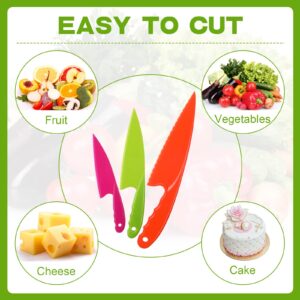 30 Pieces Kid Plastic Kitchen Knife Set Toddler Knife Kids Safe Knives Children Cooking Nylon Chef Knives for Fruit, Bread, Cake, Salad, Lettuce Knife (Color 3)