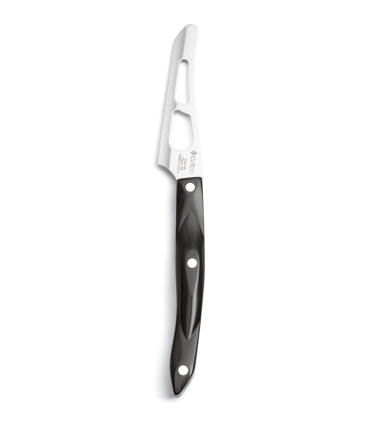 Model 2164 CUTCO Petite Cheese Knife with 3.8" Micro-D serrated edge blade and 5" Classic Dark Brown handle (often called "Black")...............In Factory-sealed plastic bag.