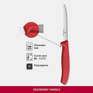 Victorinox VIC-6.7731 Swiss Classic Paring 4" Serrated Spear Point Blade 5/8" Width at Handle Red