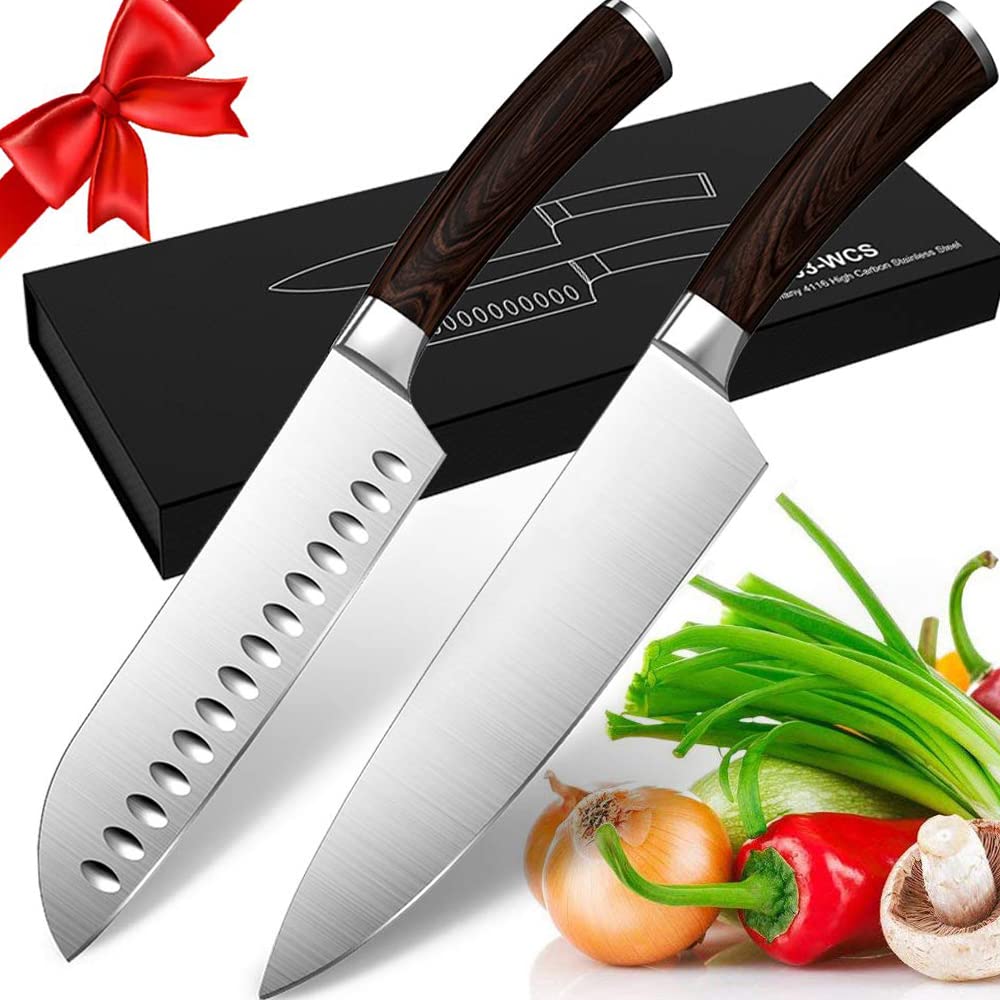 Molartoo Chef Knife set 2,8 inch Professional Kitchen Knife, 1.4116 Stainless Steel,Ergonomic Wood Handleoku Cutter