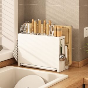 Kitchen Knife Drying Holder, Cutting Board Rack Knife Holder Storage Organizer Kitchen Tools Drying Holder Utensils Rack