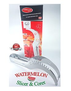 as seen on tv watermelon slicer & corer by divine chef | satisfaction gaurantee! | cut watermelons quickly, and easily without the mess