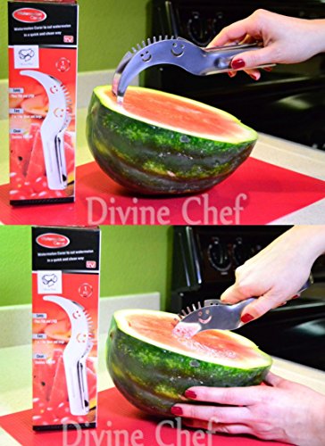 As Seen On TV Watermelon Slicer & Corer by Divine Chef | Satisfaction Gaurantee! | Cut Watermelons quickly, and easily without the mess