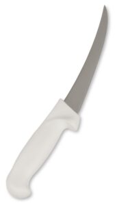 crestware 6-inch curved boning knife, high carbon german steel with white handle, 1-pack