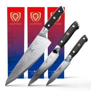 dalstrong shogun series 8" chef knife bundled with 6" utility knife & 3.5" paring knife