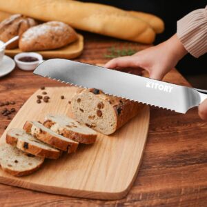 Kitory Bread Knife 8" Serrated Slicing Knife, Ultra Sharp Bread Cutting Knife, Cake Knife Bread Cutter with German High Carbon Stainless Steel Blade&Ergonomic Handle, 2023 Gifts